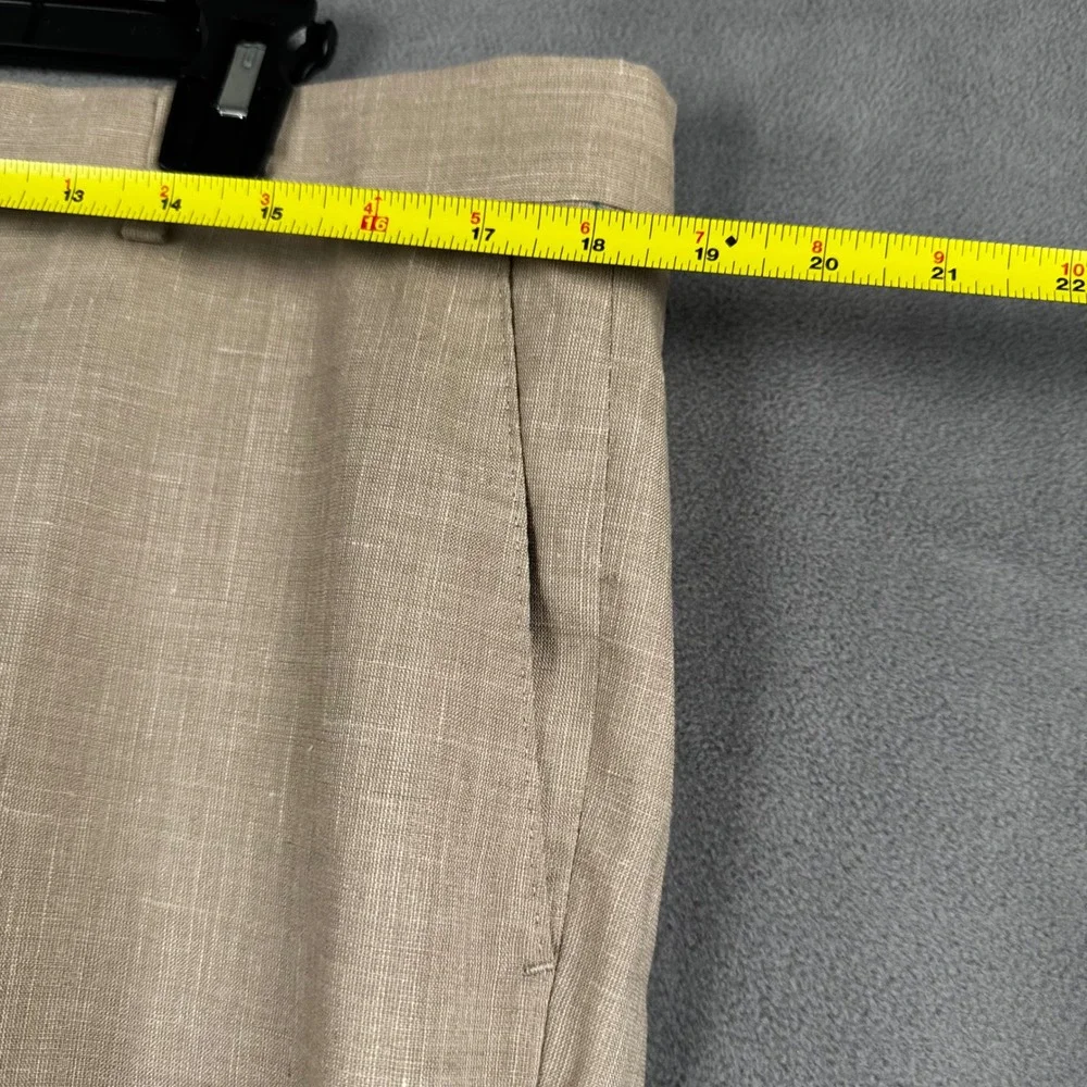 Hugo Boss Mens Beige Linen Blend Flat Front Dress Pants Trousers 42S US 52C EU